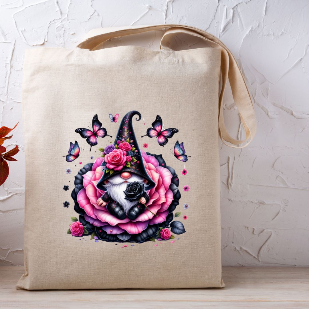 Pink rose gonk tote bag