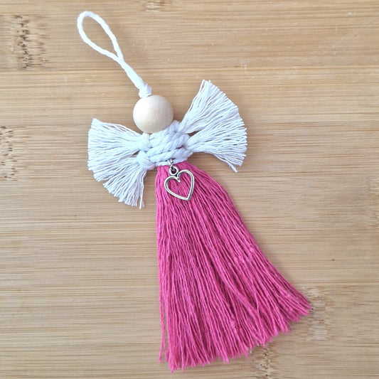 Pink macrame angel