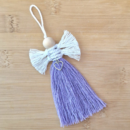 Purple macrame angel