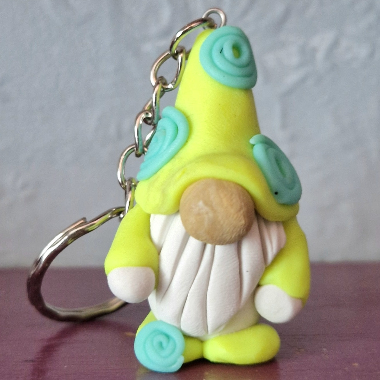 Bright yellow fun gonk keyring