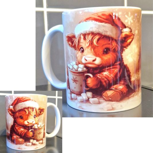 Highland cow hot chocolote mug