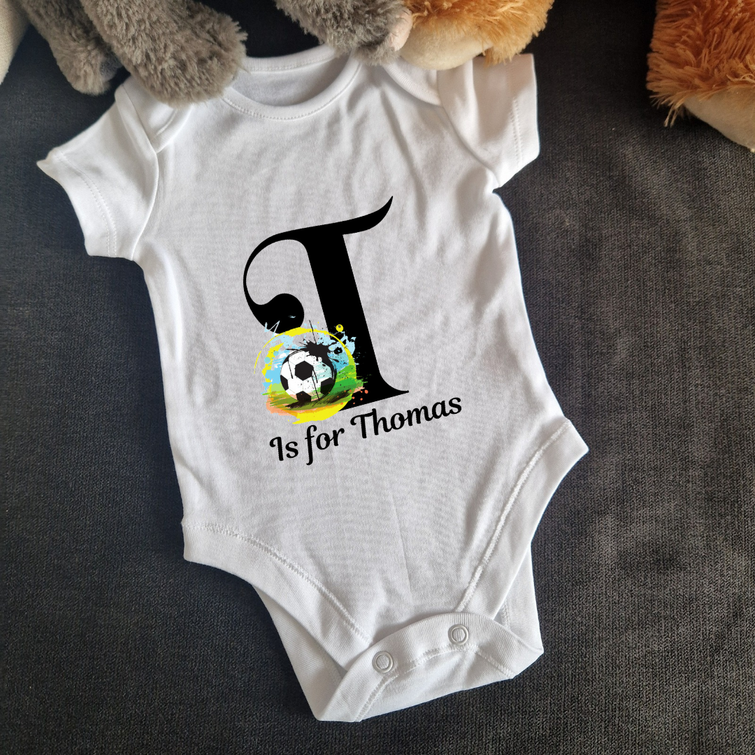 Personalised baby vest football