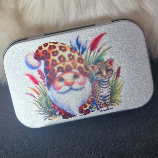 Leopard print gonk mini tin