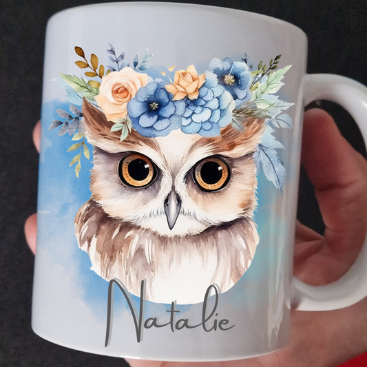 Personalised barn owl mug