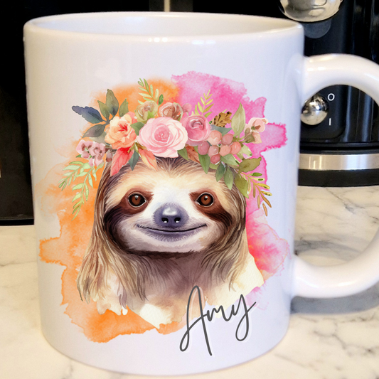 Personalised sloth mug