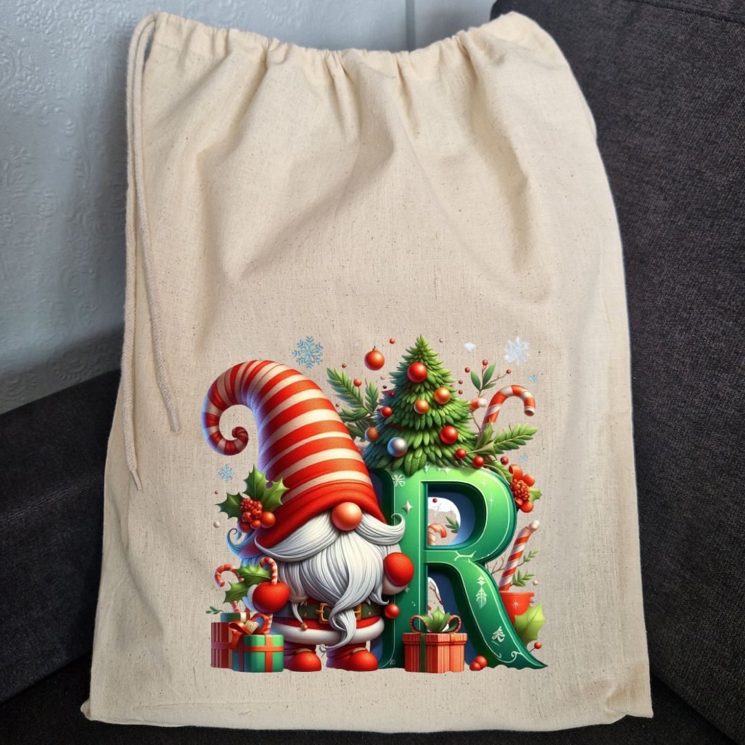 Personalised christmas gonk santa sack