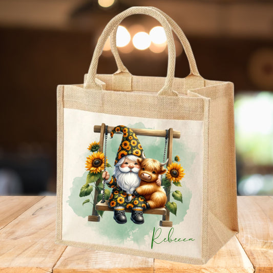 Highland cow Gonk Sunflower tote bag