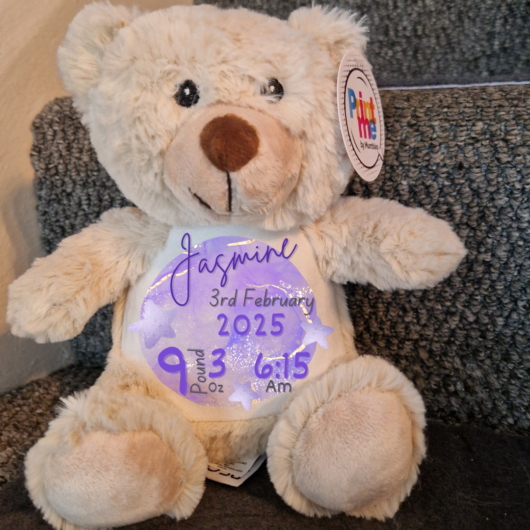 Personalised Birthday teddy bear - purple