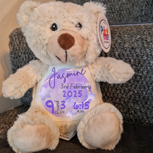 Personalised Birthday teddy bear - purple