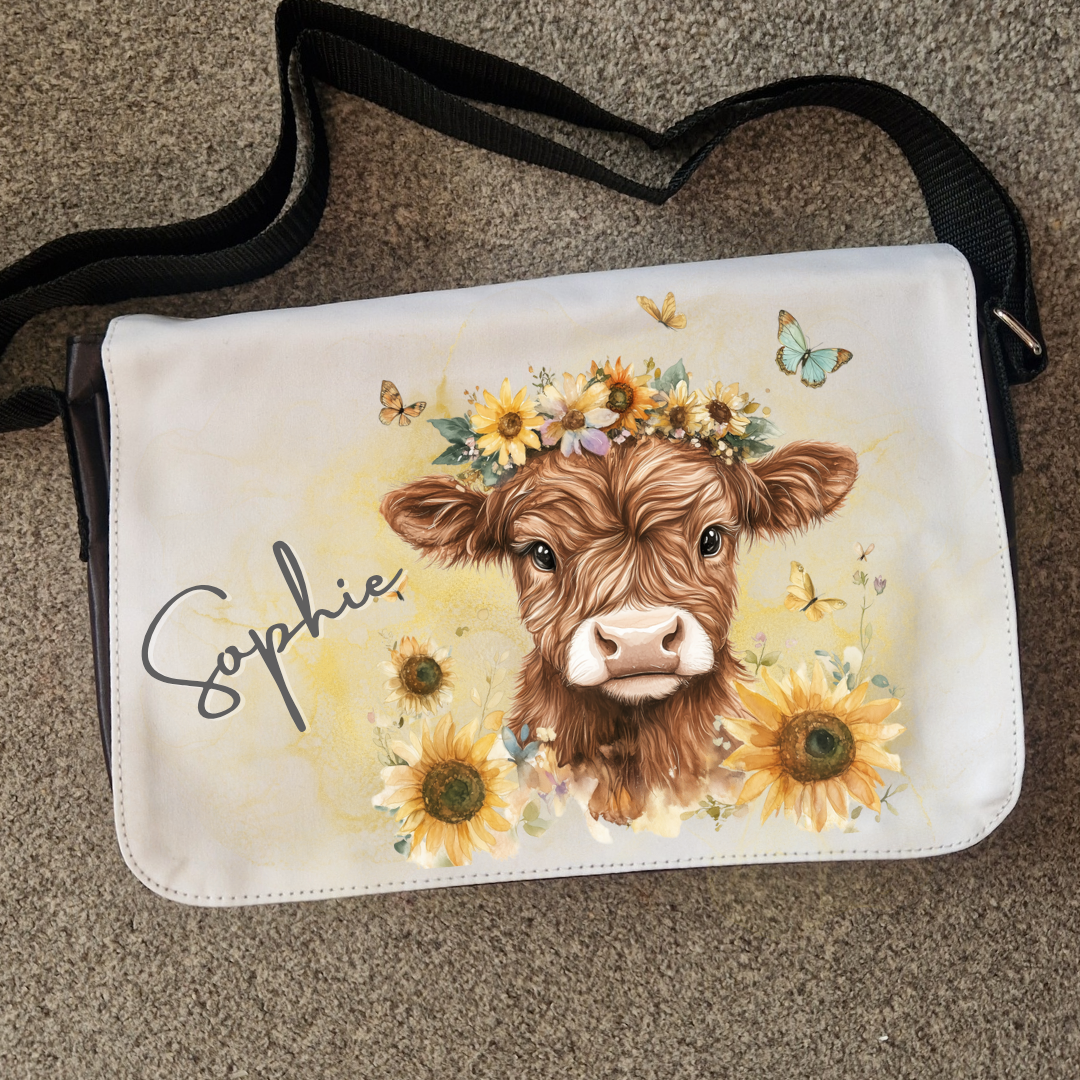 Personalised baby changing bag  - Cute highland cow design