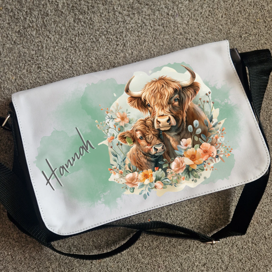 Personalised baby changing bag  - Highland cows design